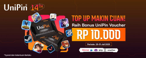 Bonus Voucher UniPin hingga 10Ribu dengan Top Up Game Pakai Pulsa!